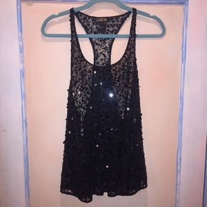 Black sequined top